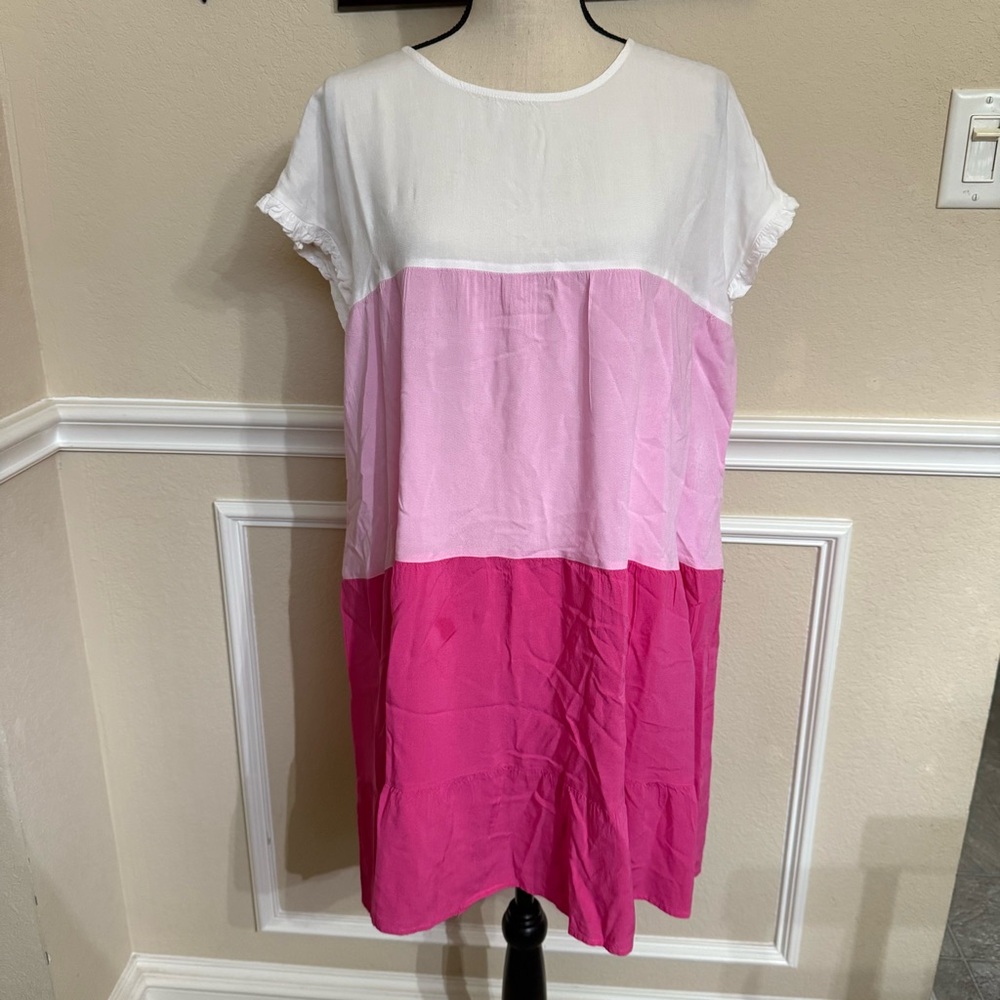 Color Block Pink and White Dress Size XL